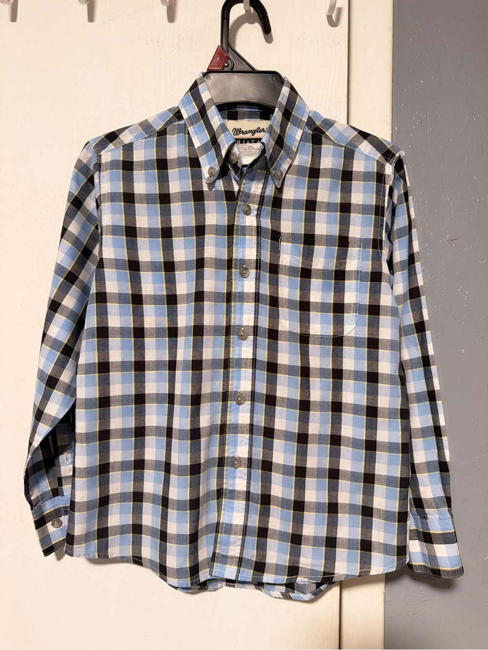Wrangler Kids Blue Plaid Button-Down Shirt